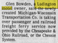 Ludington Motel - 1983 Article (newer photo)